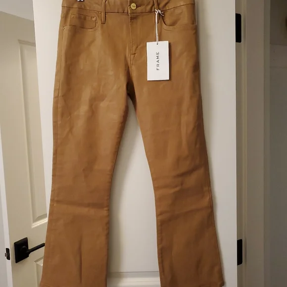 Frame Le Crop Mini Boot Cut Vicuña Tan Pant Sz 29 - Picture 5 of 10